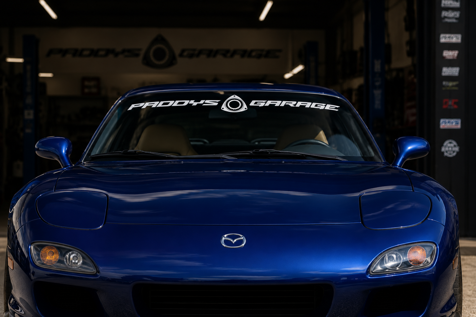 Paddys Garage Windshield Banner